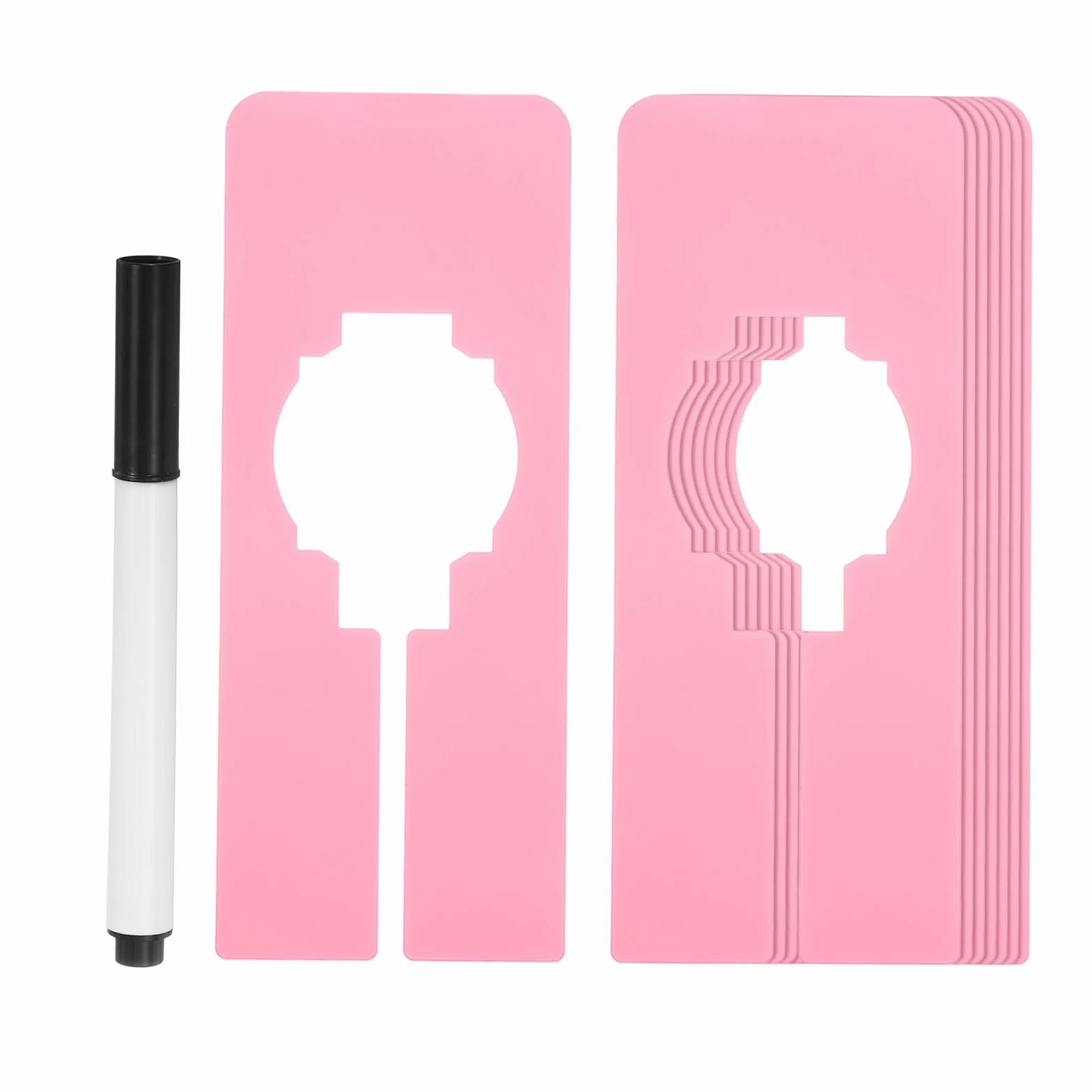 PATIKIL Separadores de Ropa para Colgar, Paquete de 8 Separadores Rectangulares con Etiquetas, Rosa