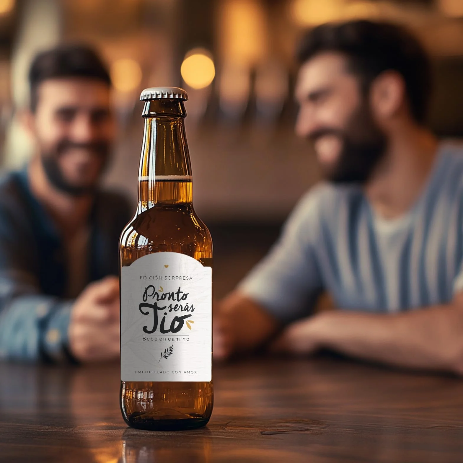 Manahia Etiqueta de Vino Tío Vas a ser tío bebé en camino Idea Regalo Original Emotivo Anuncio Embarazo Hermano Cuñado Sorpresa creativa anunciar Nacimiento Futuro Tito