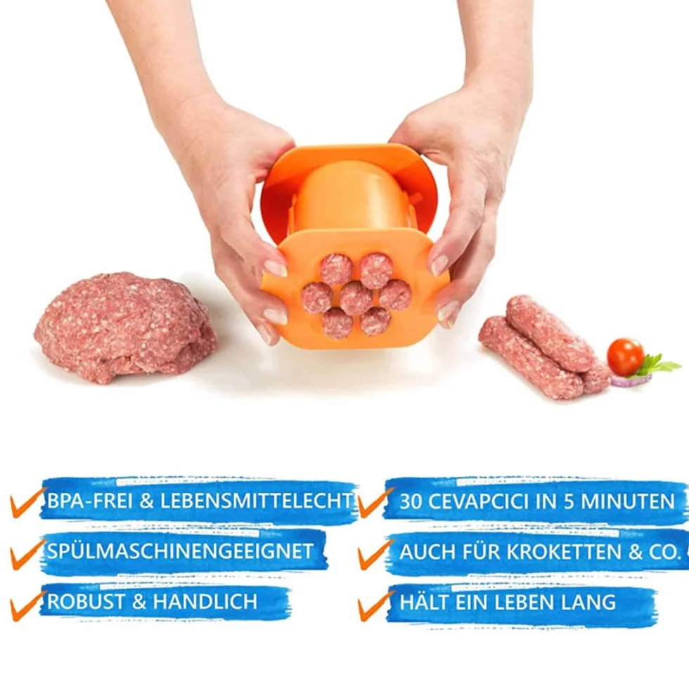 Cevapcici Presse, Cevapcici Maker, Croquetero, Extrusora Manual para Salchichas de Perro Caliente, Máquina de Perro Caliente, Exprimidor de palitos de Carne