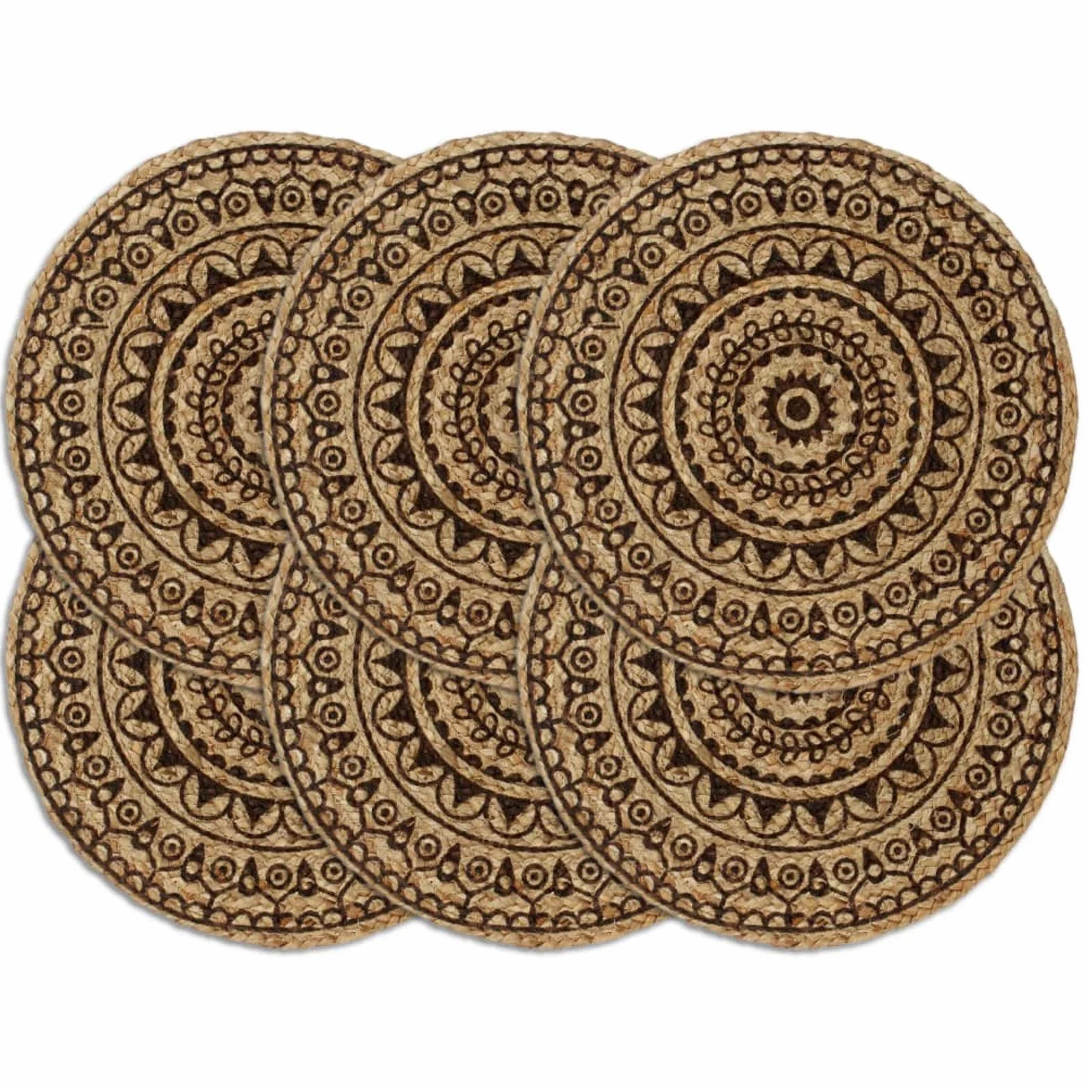 ShGaxin Mantel Individual 6 Unidades Redondo Yute marrón Oscuro 38 cm, Salvamanteles Individuales, Placemat, Salva Manteles - SPU:133873