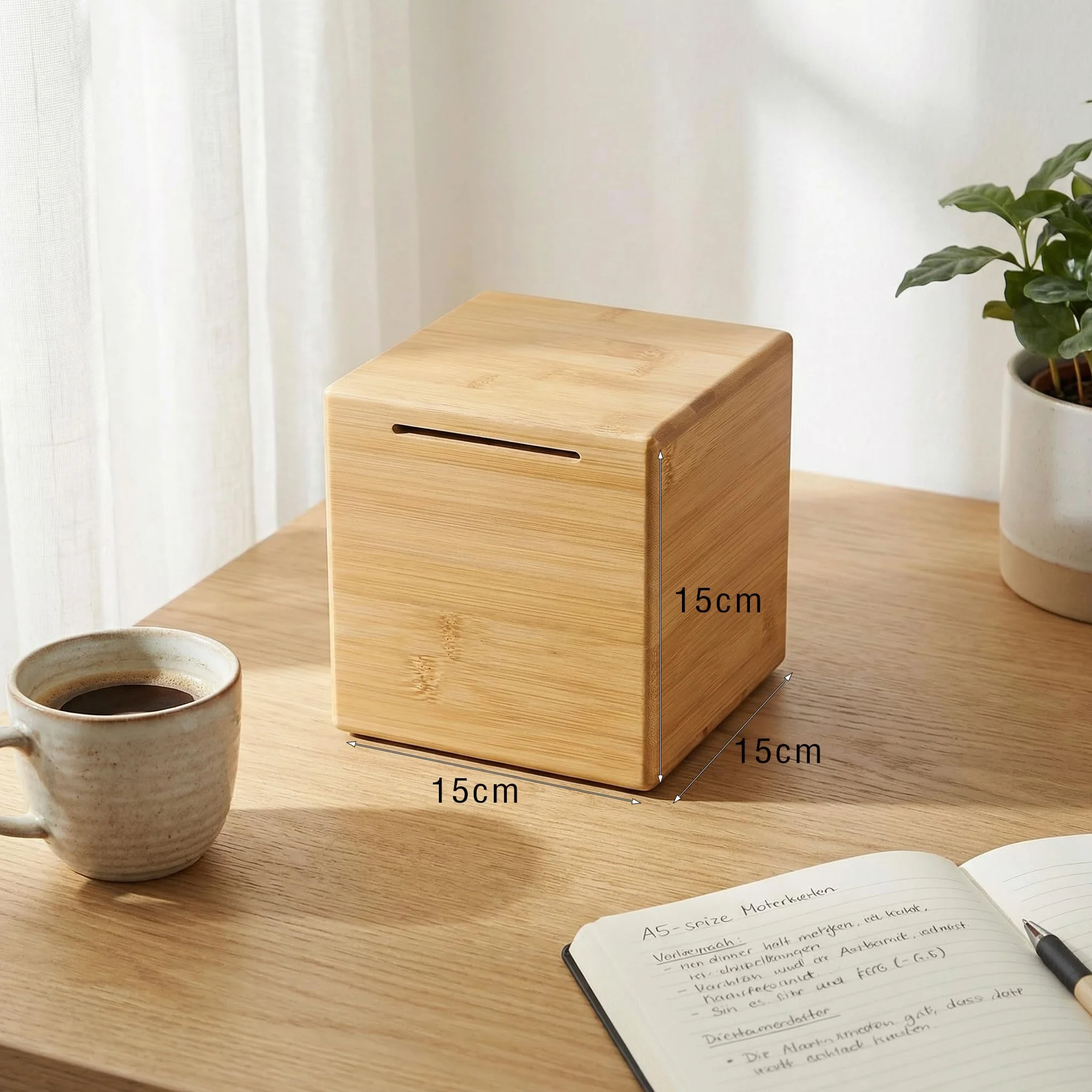 Bambú Hucha de madera personalizada XXL para adultos