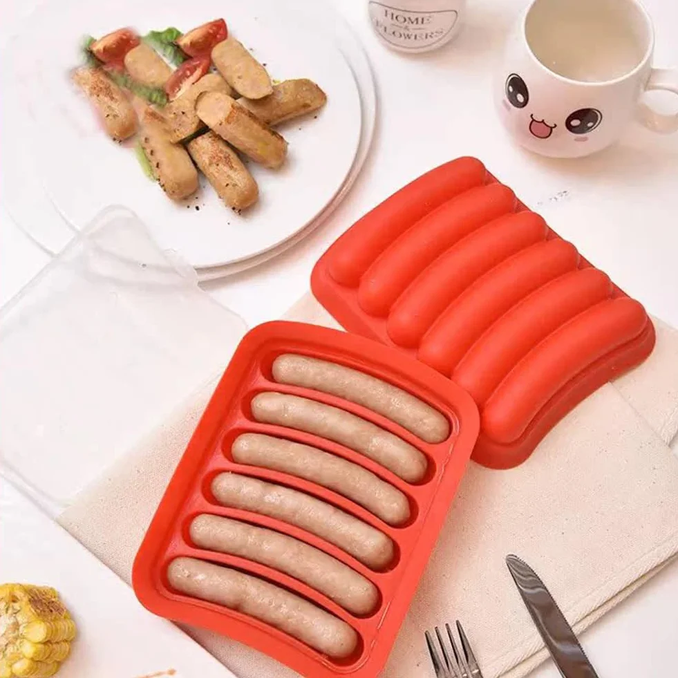 Molde de Silicona Para Perros Calientes y Salchicha - Decoración Hot Dog, Perrito Caliente, Jamón