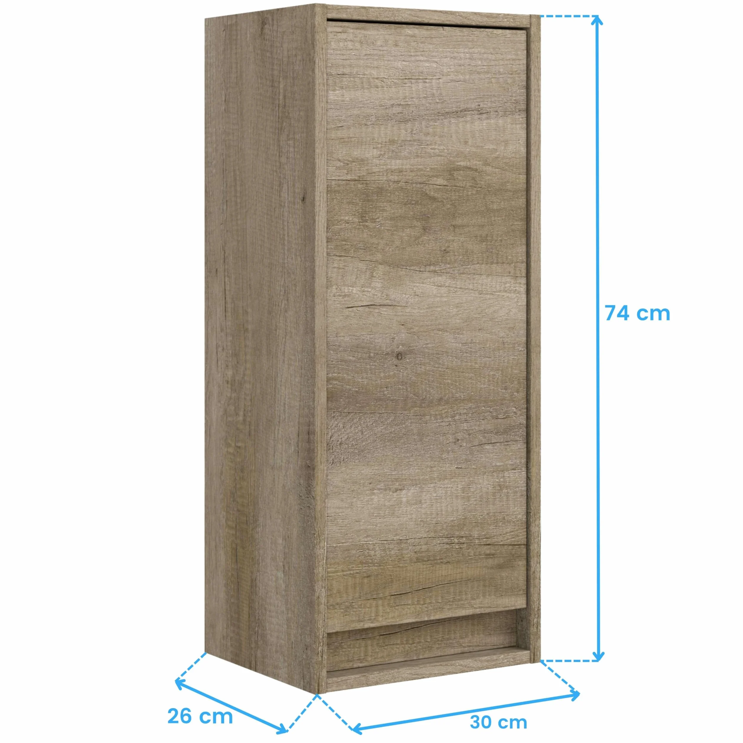Pack de Muebles de Baño en Color Roble Nordik formado por Mueble de Baño, Espejo y Lavabo Cerámico (Tamaño de la Columna Opcional)
