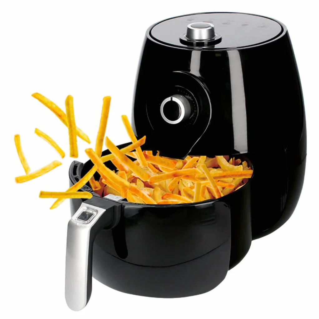 GSC EVOLUTION Freidora de aire sin Aceite NARIA, 1450W, 5L Gran Capacidad, Apta para lavavajillas, Programador hasta 30 min, Horno de aire sin aceite, Hasta 200º - Cocción Uniforme y Saludable