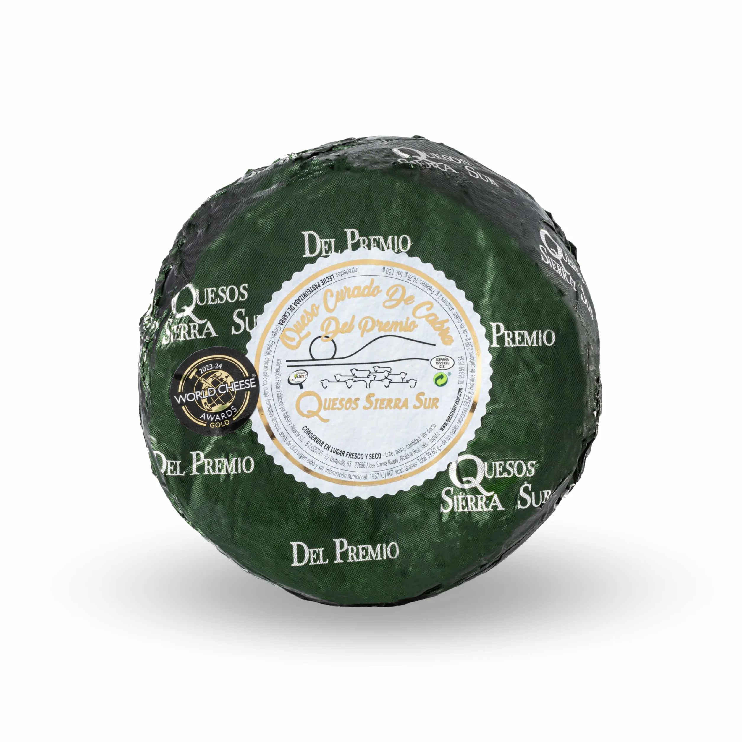 Queso curado de cabra Del Premio Sierra Sur 0,850 kg envasado al vacío en Aceite de Oliva Virgen extra
