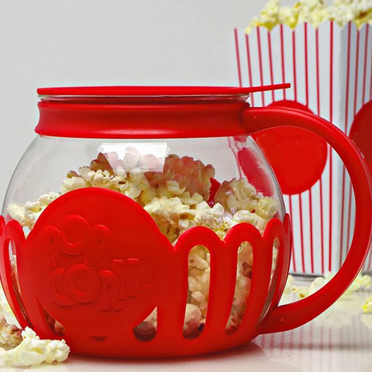 Recipiente de palomitas de maíz para microondas, vidrio de borosilicato 2.25 cuartos