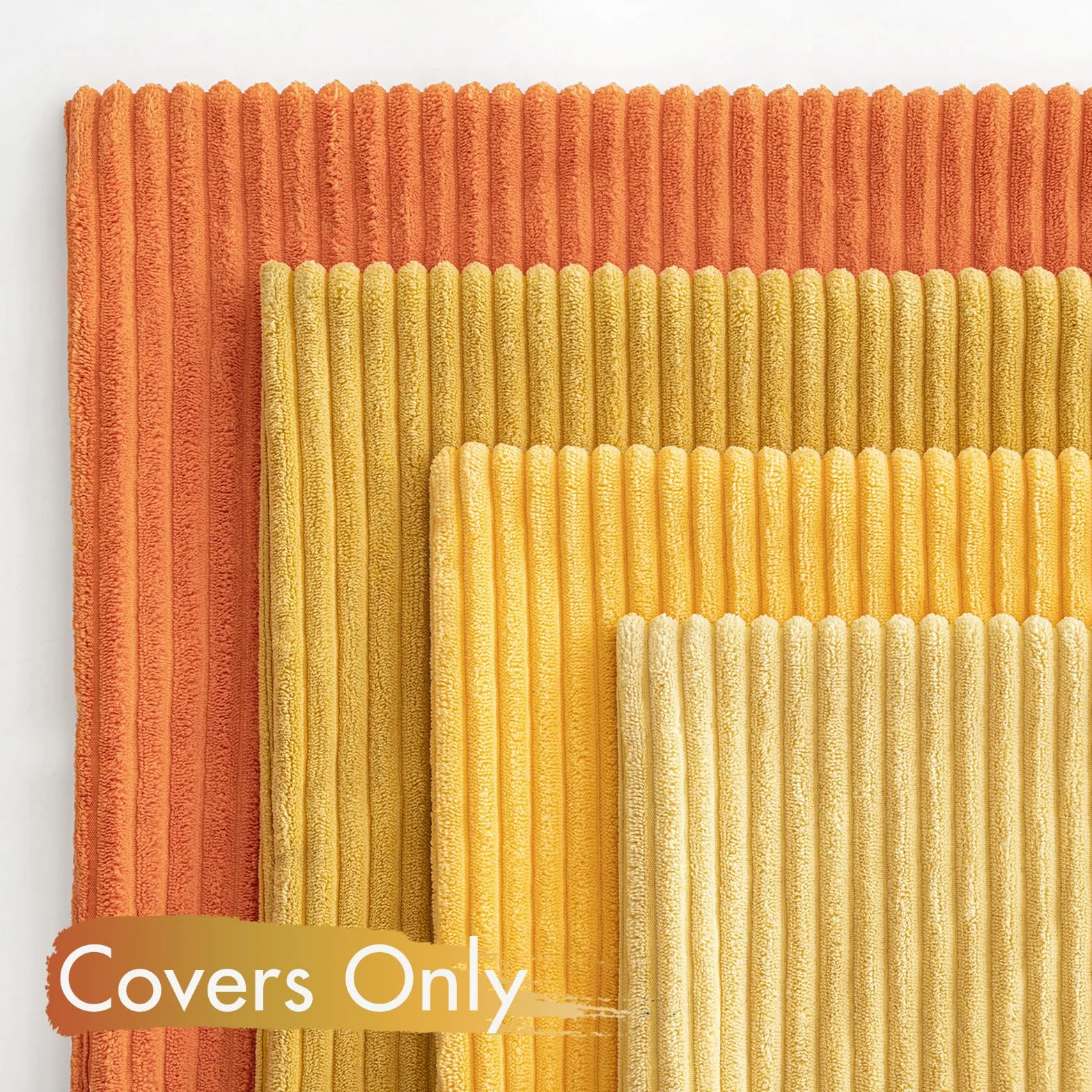 MIULEE Fundas Cojines 40x40 Pana Naranja 4 Piezas