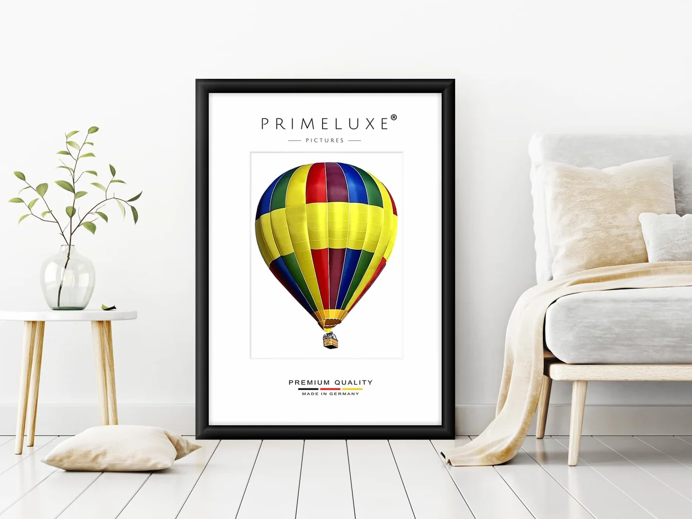 PrimeLuxe Marco de madera 60 x 70 cm negro mate para pósteres