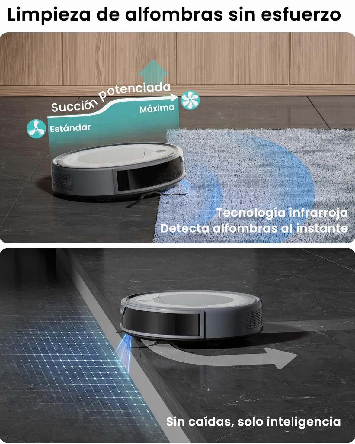 Lefant M310 Ultra Robot Aspirador y Fregasuelos 3 en 1 6000Pa 170min Mapeo Láser ToF Evasión Obstáculos PSD WiFi Alexa Gris