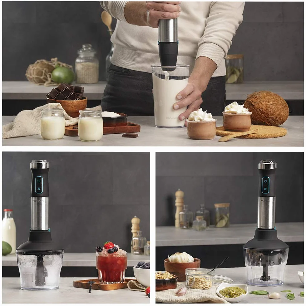 Cecotec Batidora de mano Power TitanBlack 1500 XL Cream&Crush 1500 W Cuchilla titanio