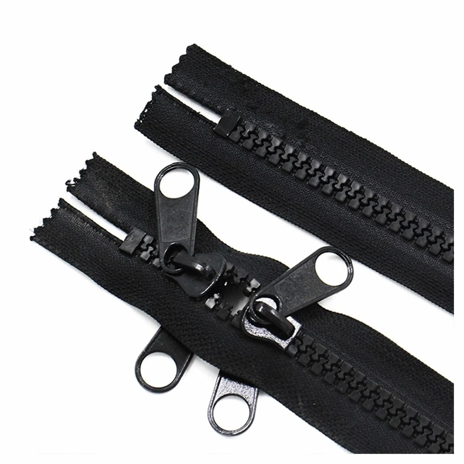 Cremalleras de nylon， Cremalleras for coser,Cremallera de metal,Cremallera deslizante bidireccional Cremallera de 1 pieza for coser Cremalleras bidireccionales de 100-600 cm(Black,600cm(6Meters))