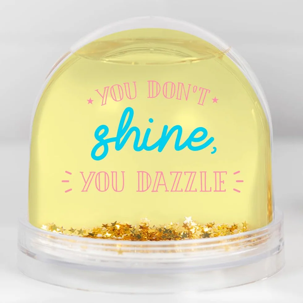 Wanapix Bola de Estrellas Personalizada 8,5ø x 9cm Esférica con 2 Fotos Regalo Original San Valentín
