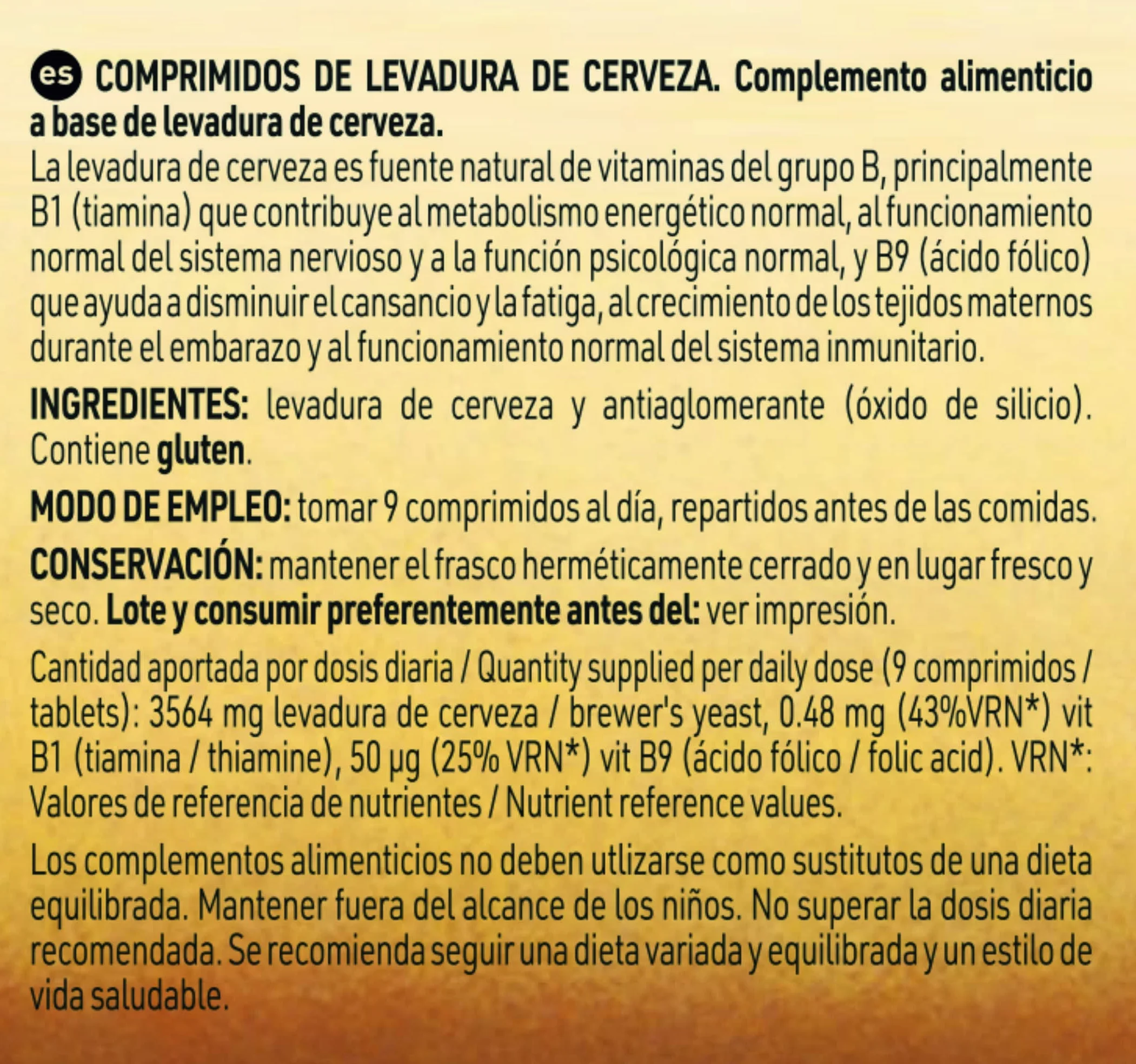 DIAT Radisson Comprimidos de Levadura de Cerveza Rico en Vitaminas Minerales y Proteínas Complemento Nutricional Natural Alto Contenido en Vitamina B