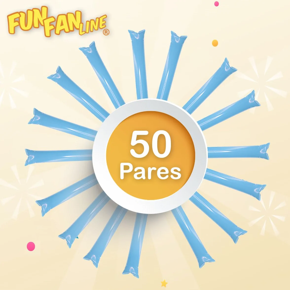 Pack 50 Pares Aplaudidores Hinchables Reutilizables para Deportes | Bastones Inflables Thunder Sticks para Estadios de Fútbol, Baloncesto, Maratones y Eventos Deportivos