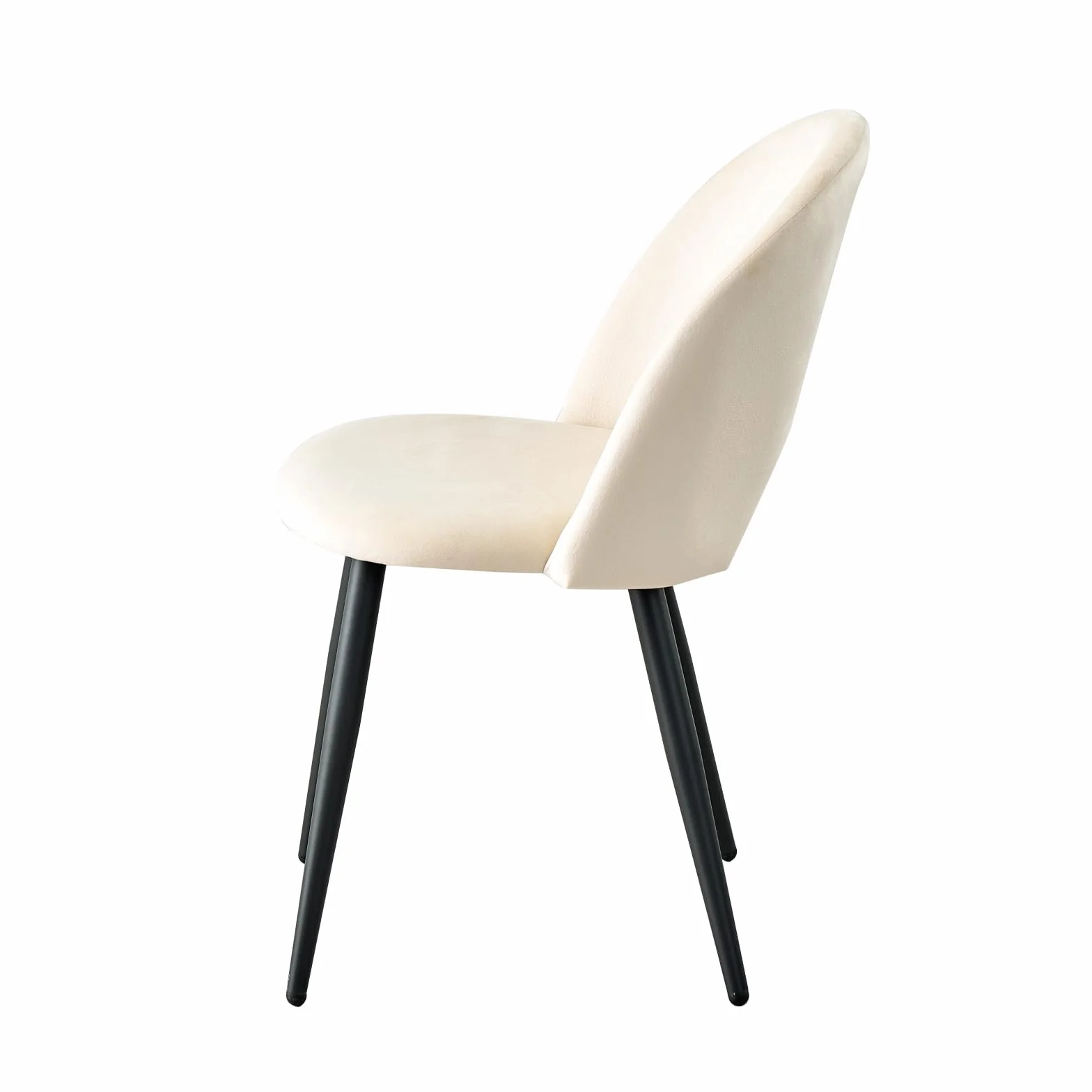 GrandCA HOME Pack de 2 Sillas de Comedor Modernas, Tapizadas en Terciopelo Holandés Suave al Tacto con Patas de Metal, Ideales para Comedores, Salas de Estar y Dormitorios - Beige