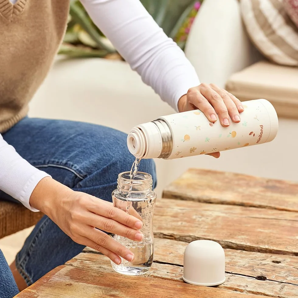 Miniland Termo Bebé para Líquidos 500ml de Acero Inoxidable, Mantiene Temperatura más de 12h Frío y Calor, Cierre Hermético y Sistema Antigoteo | Valencia