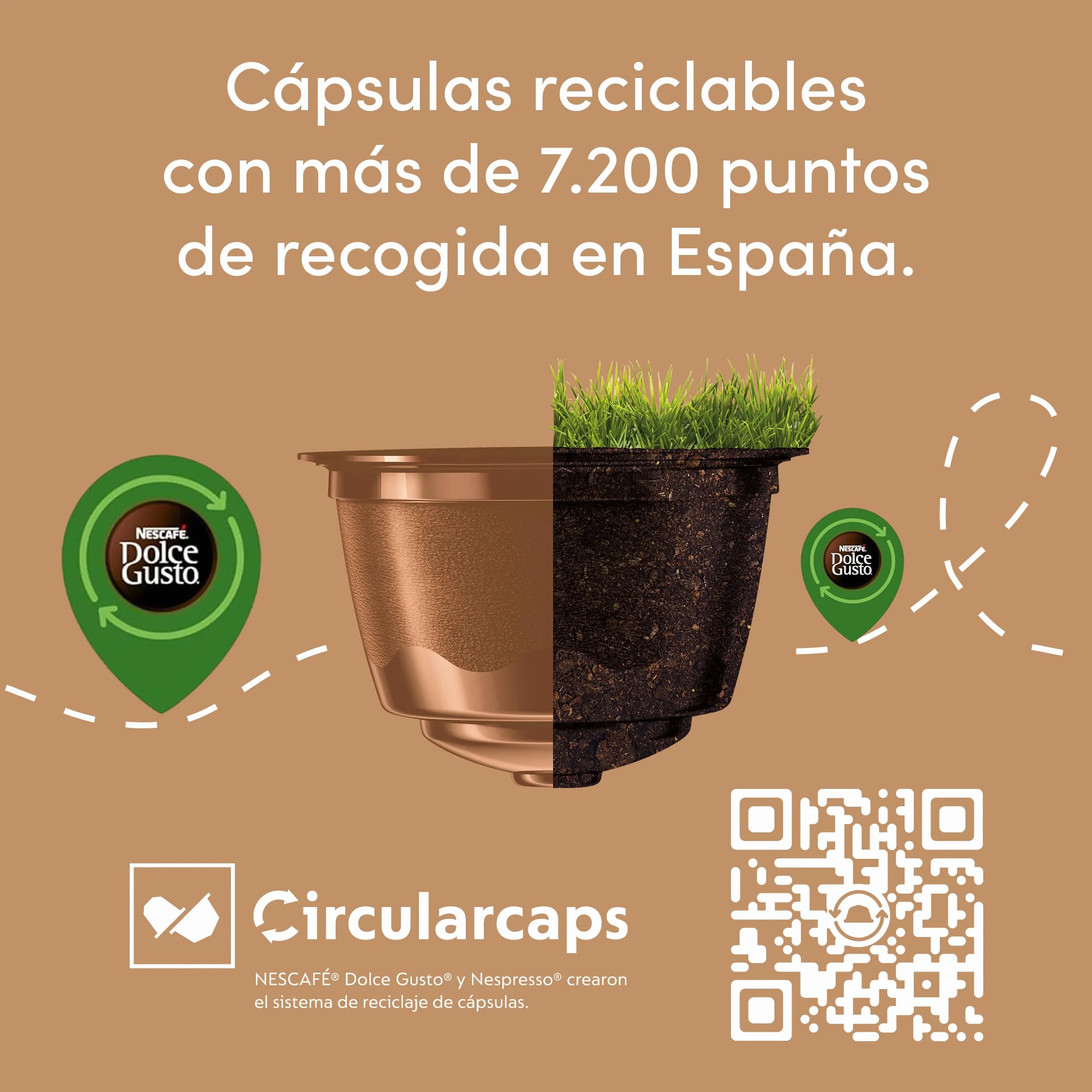 NESCAFÉ Dolce Gusto Café con Leche Cápsulas de Café, 90 Cápsulas (3 x 30), Intensidad 7