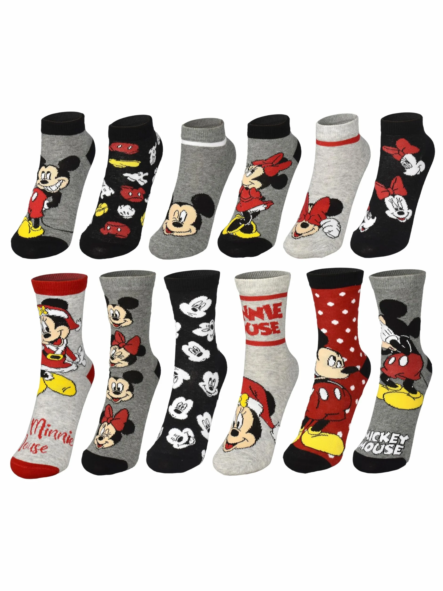 Disney Minnie Mouse United Labels Calendario de Adviento 12 pares calcetines mujer talla 35-41