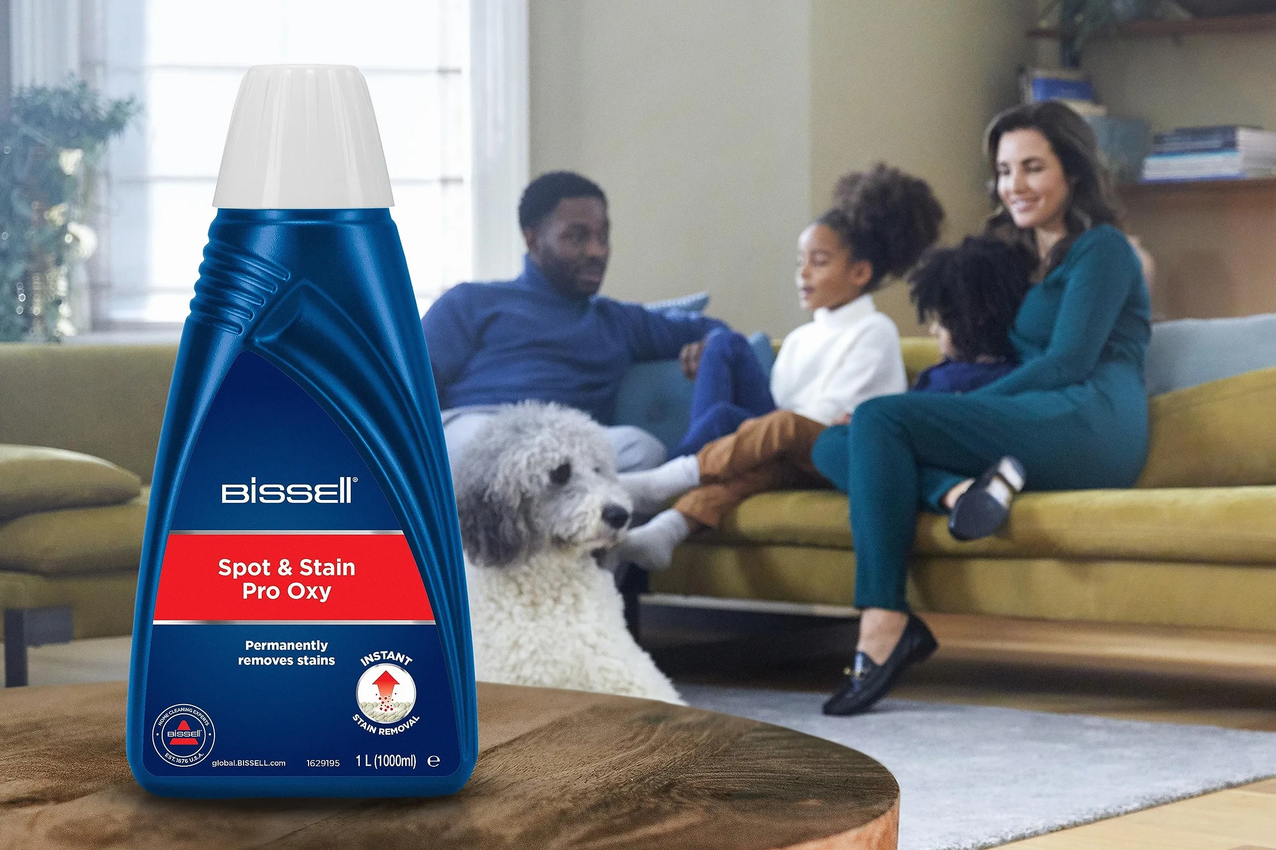 BISSELL Spot & Stain Pro Oxy, Solución limpiadora 1L con StainProtect