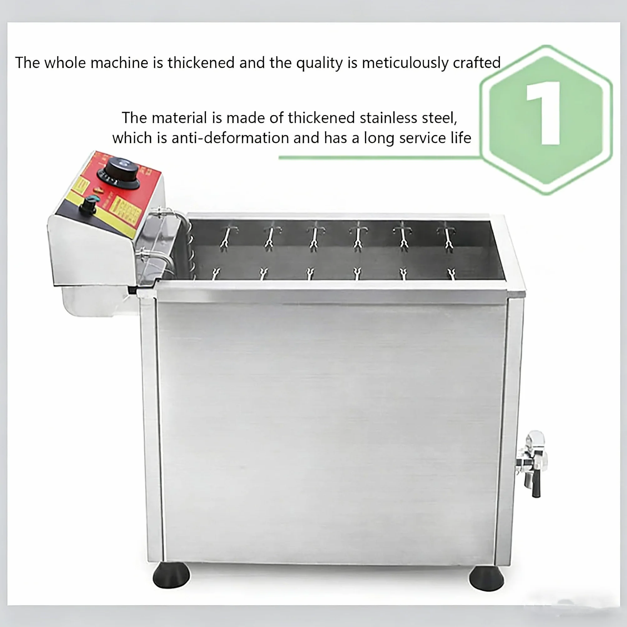 Máquina Perritos Calientes Freidora 25 Litros Capacidad Base Antideslizante Restaurante Tienda
