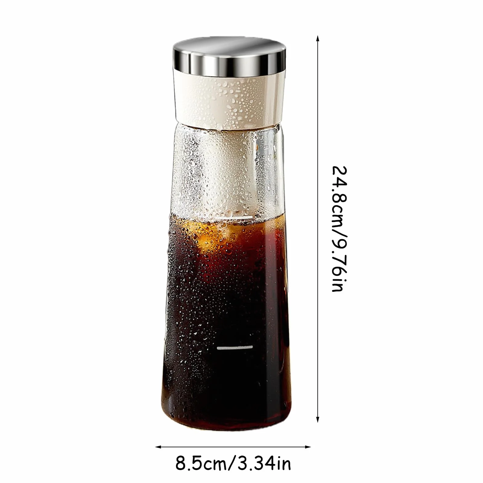 Cold Brew Coffee Maker, Prensa Tipo Brewing Olla, Máquina de Tragaperras Múltiples, 3,34 x 9,76