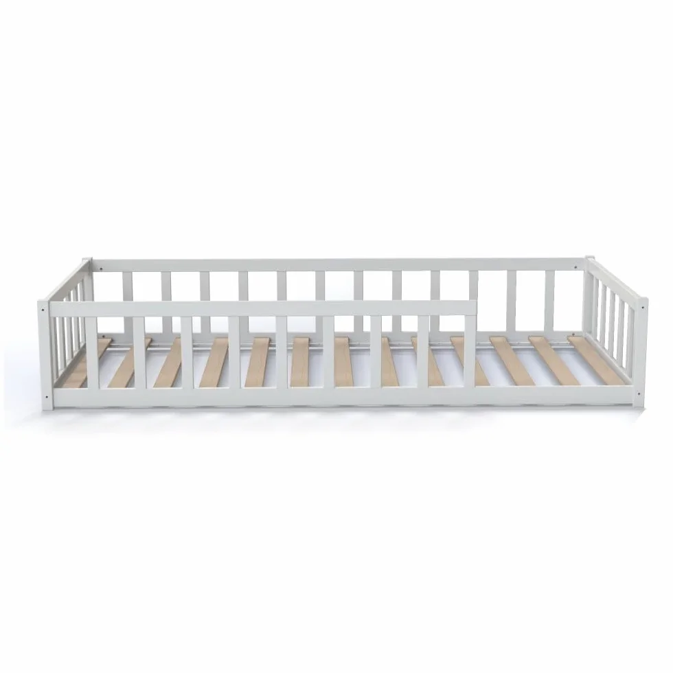 Cama Nino 90x190 Weber Industries z Somier y Barrera Blanco
