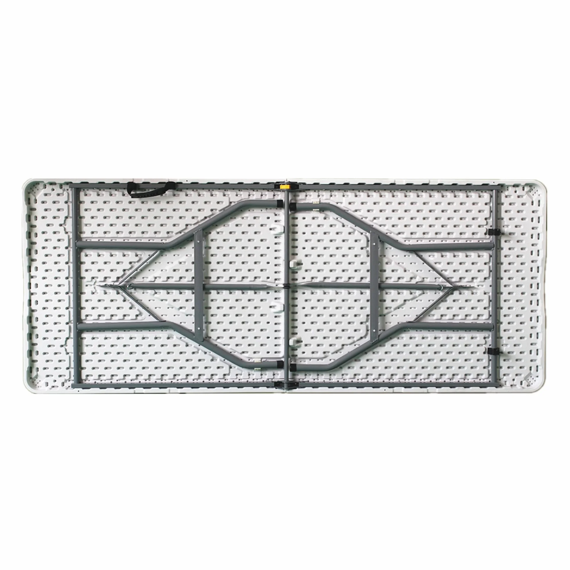 Pack Mesa Plegable 180 cm + 6 Sillas Blancas Plegables - Conjunto Mobiliario Multiusos - Estructura Hierro Reforzado - Ideal Formación, Catering y Oficinas - Pack para Eventos Profesional