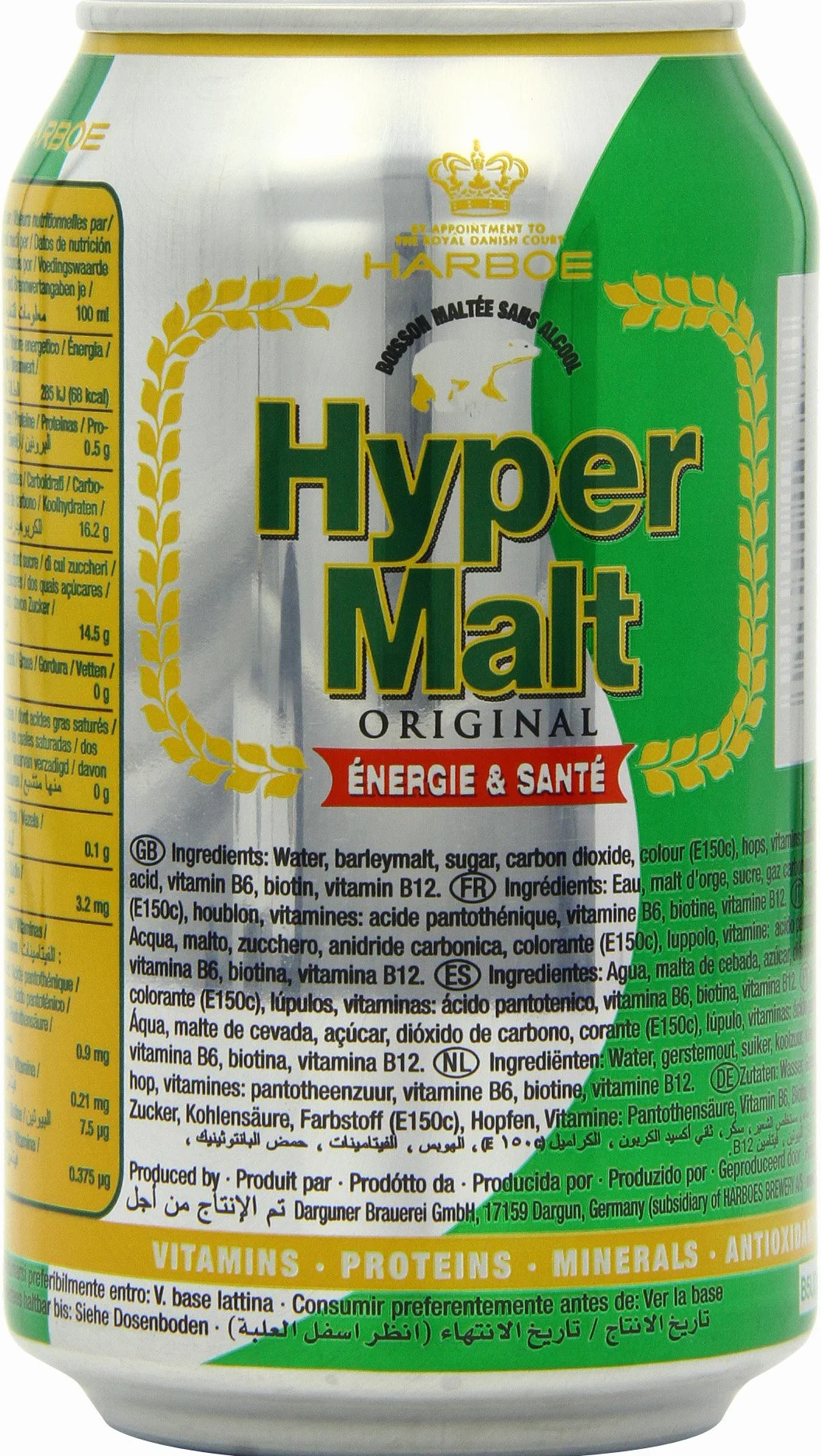 HYPER MALT Bebida de Malta enlatada Paquete 24 x 330 ml