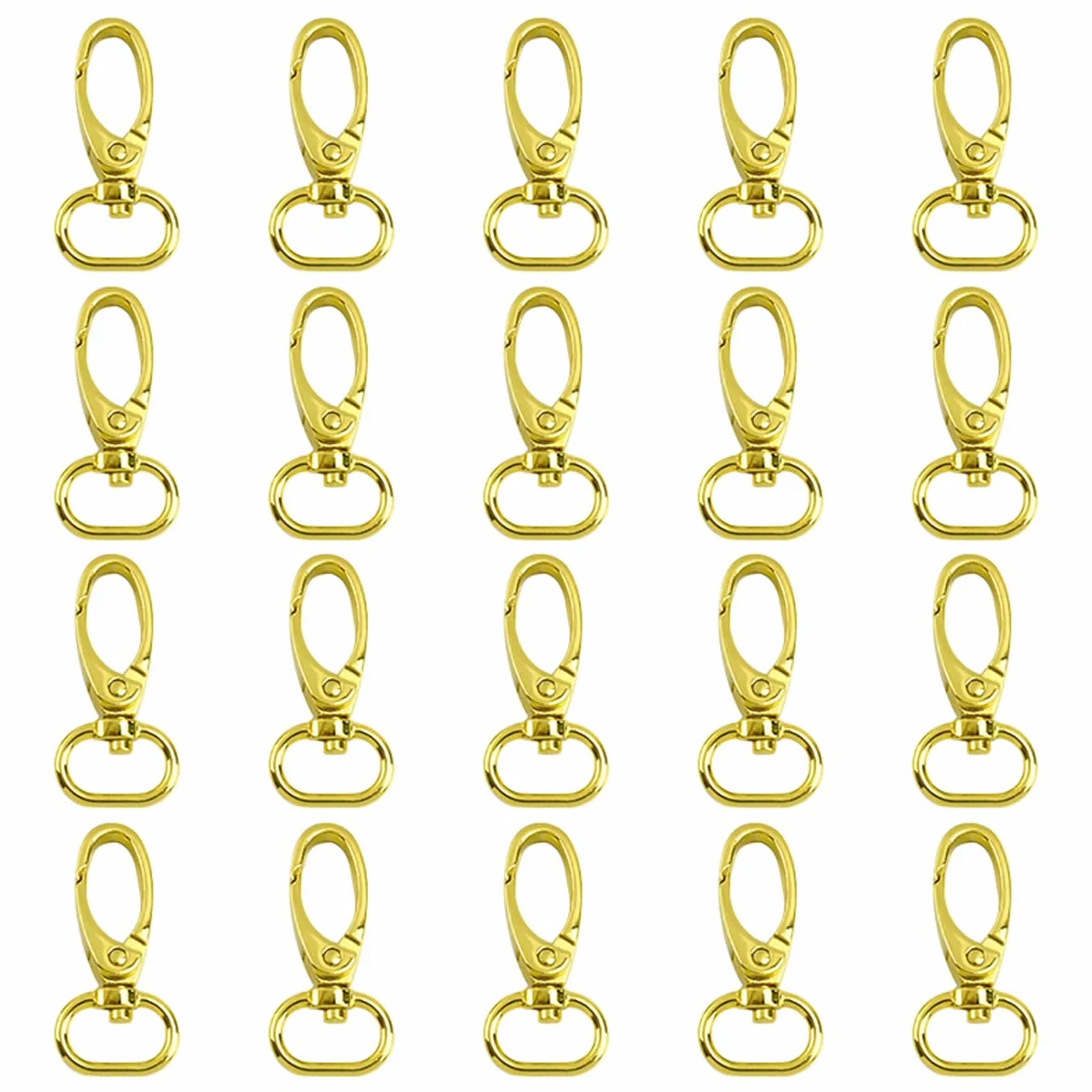20 Uds. De Cierres De Langosta Giratorios De 16mm, Llavero De Aleación De Zinc, Gancho a Presión con Anillo Ovalado para Fabricación De Joyas, Bolsos, Clips De Cordón