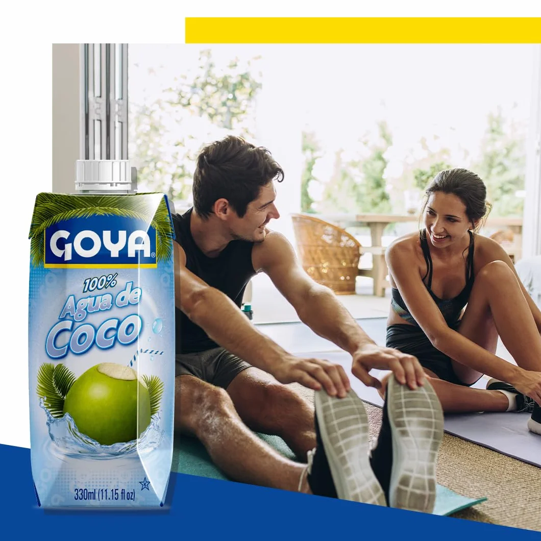 Goya Agua de Coco 12x330 ml, 100% Natural Sin Azúcar con Electrolitos