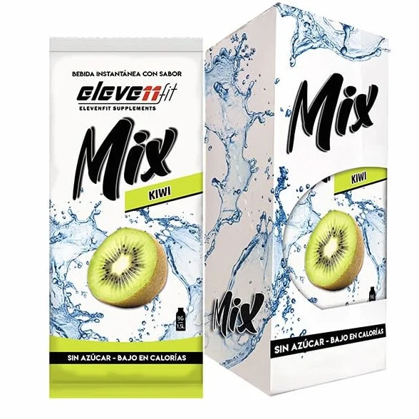 Eleven Fit Mix Instantáneo Sabor Kiwi 1.5L Bebida Saludable Sin Azúcar Baja en Calorías Caja 12 Sobres