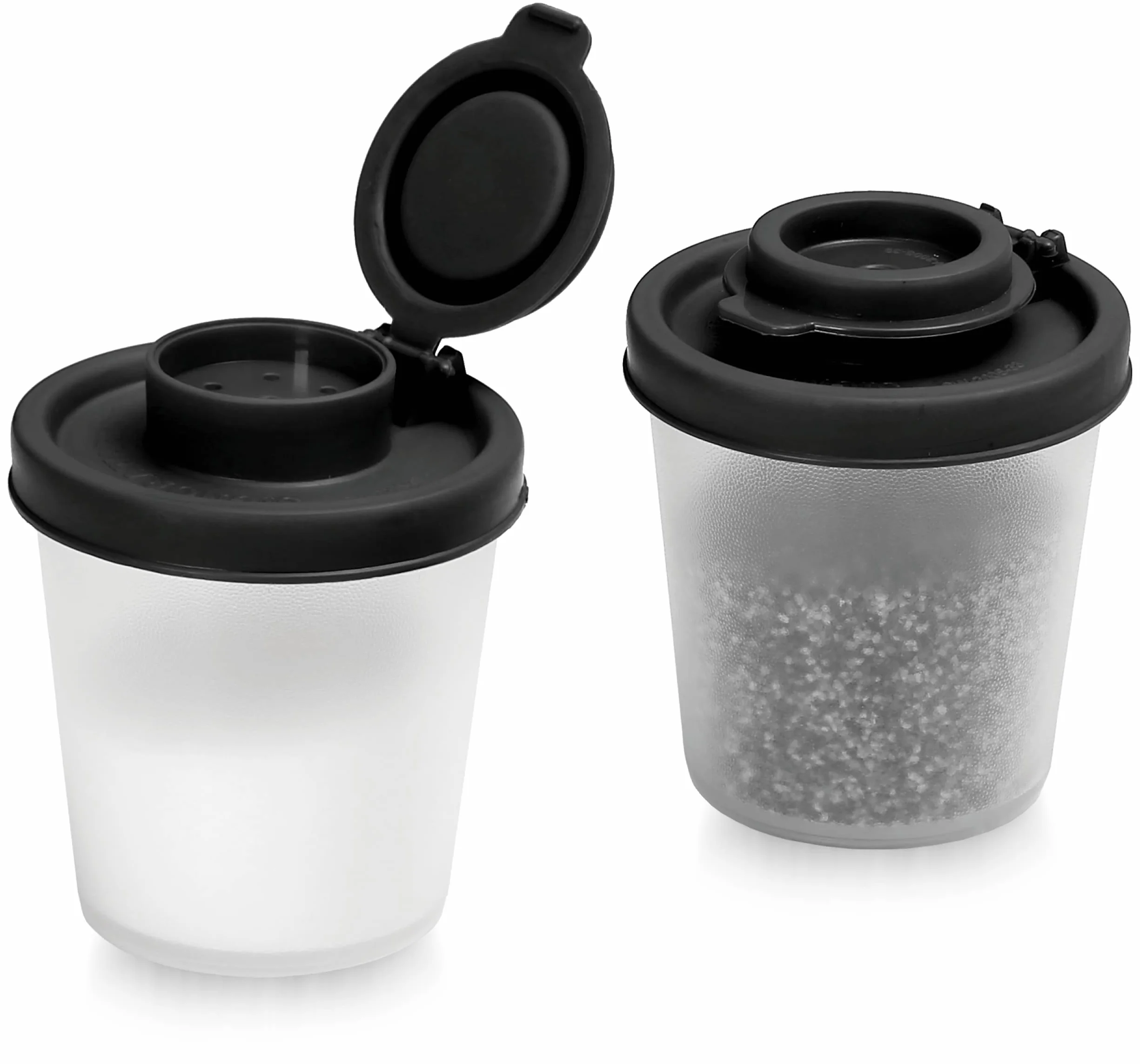 Contenedor Para Condimentos Sal y Pimienta | Juego de 2 Saleros recipientes de Almacenamiento Salpimentero | Dispensador Hermético Transparente | Set Sazonador de Especias
