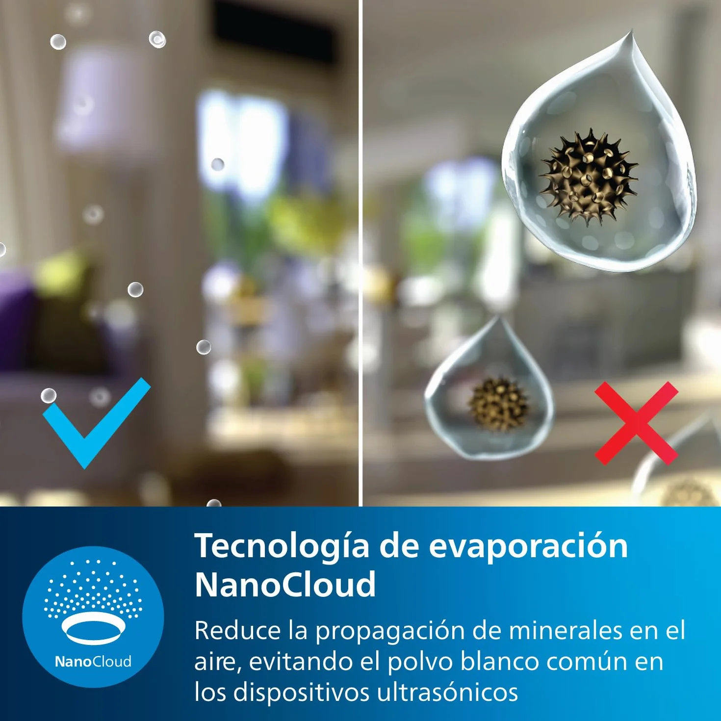 Philips Serie 2000 NanoCloud Humidificador 200 ml/h 2L Ultra silencioso 33 dB Negro HU2718/10
