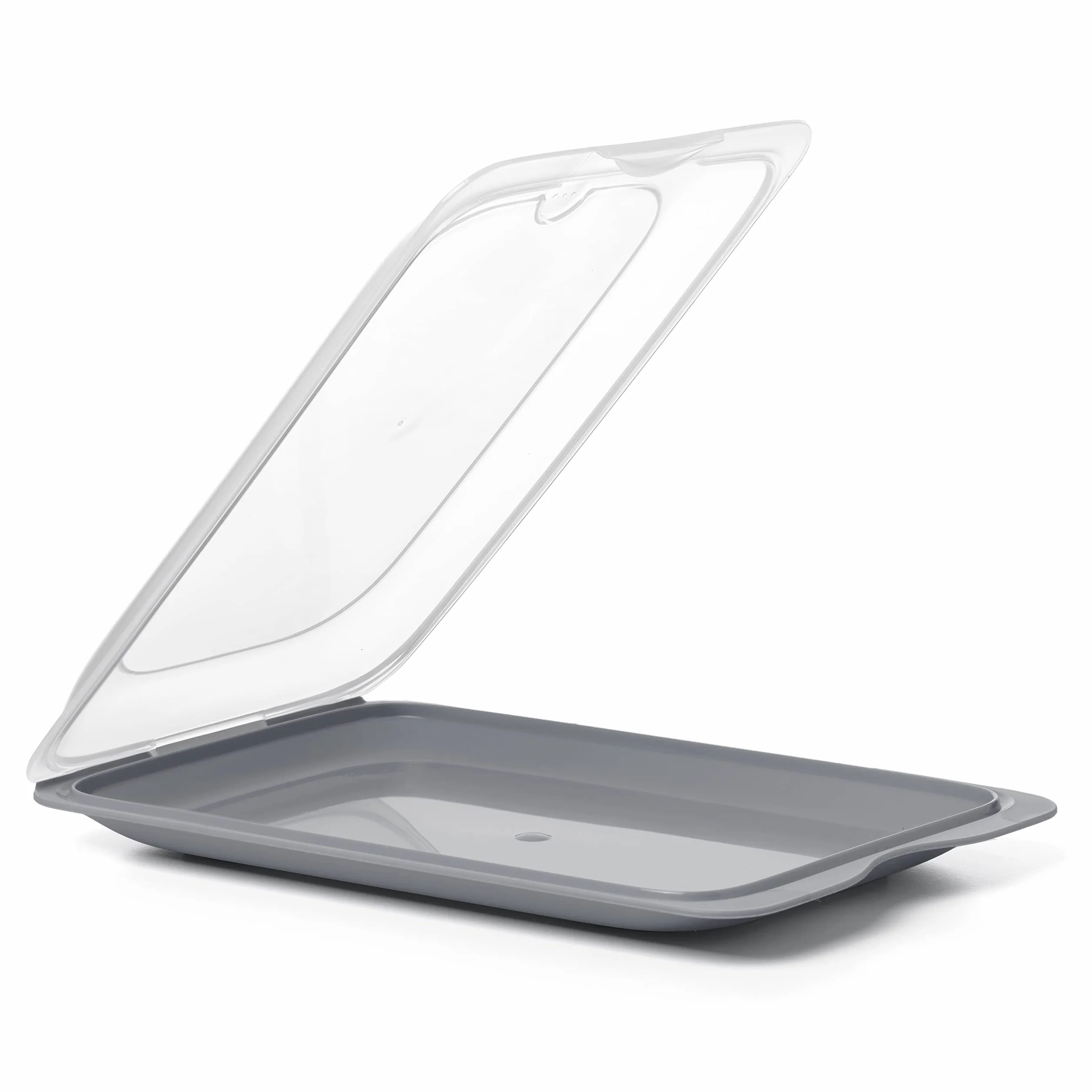 Tatay Porta Embutidos Fresh | Set de 3 Estándar | Tupper Embutido Nevera | Tapa Extraíble, Apilable | Apto Congelador, Microondas y Lavavajillas | Libre de BPA, 17 x 3,2 x 25,2 cm, Color Gris