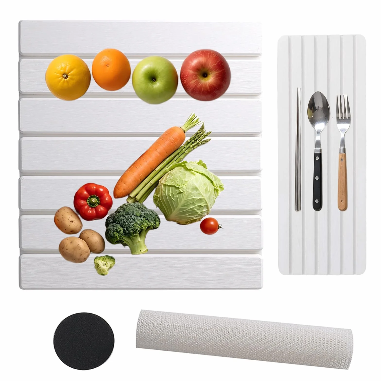 Alfombrilla Escurreplatos, Escurreplatos Diatomita Absorción Rápida y Secado Rápido, Set de Secado de Piedra Diatomita Cocina 40×30 cm + 30×10 cm con Lijas de Mantenimiento, Mat