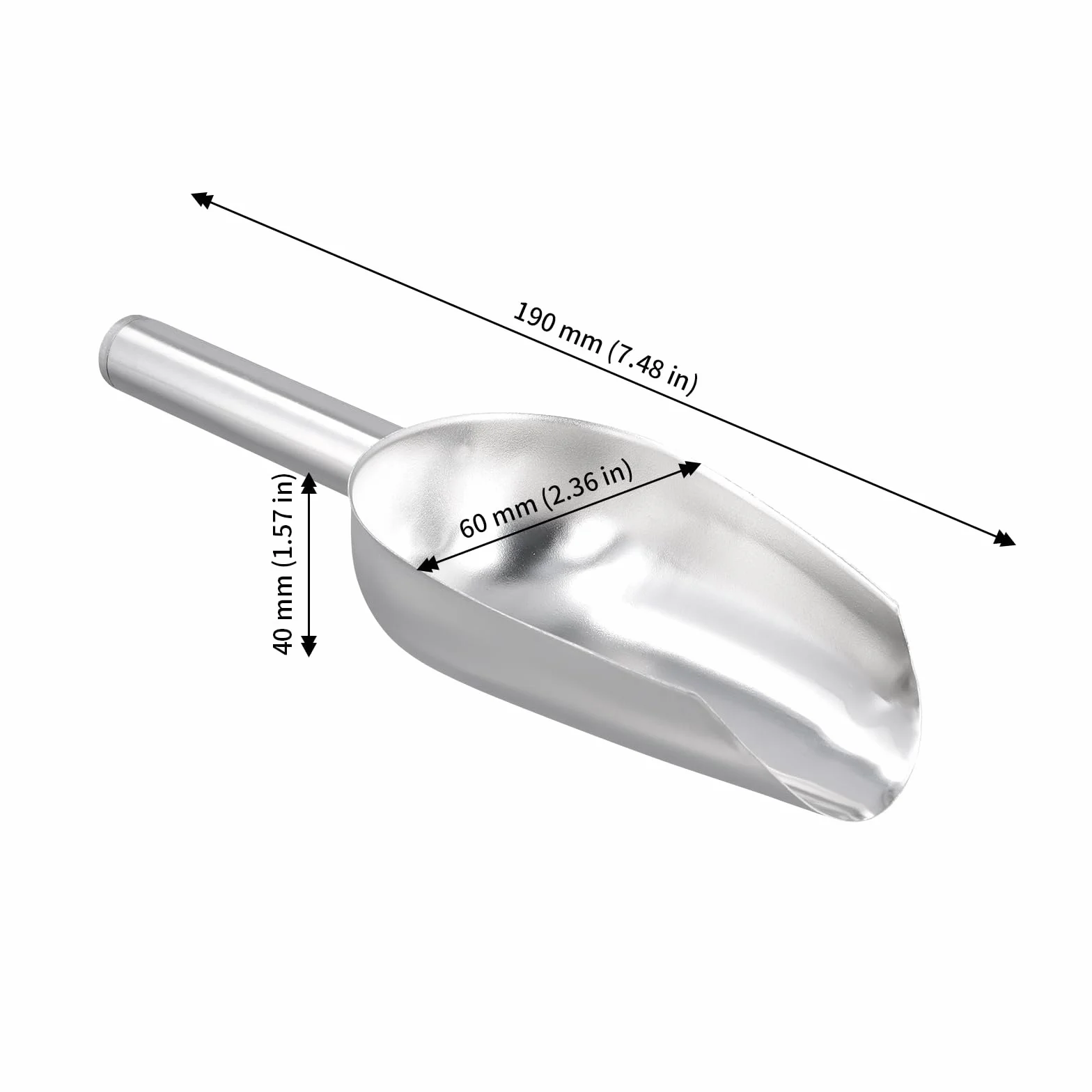 Palas para Hielo de Acero Inoxidable 19 cm - Multiusos para Cocina y Bar