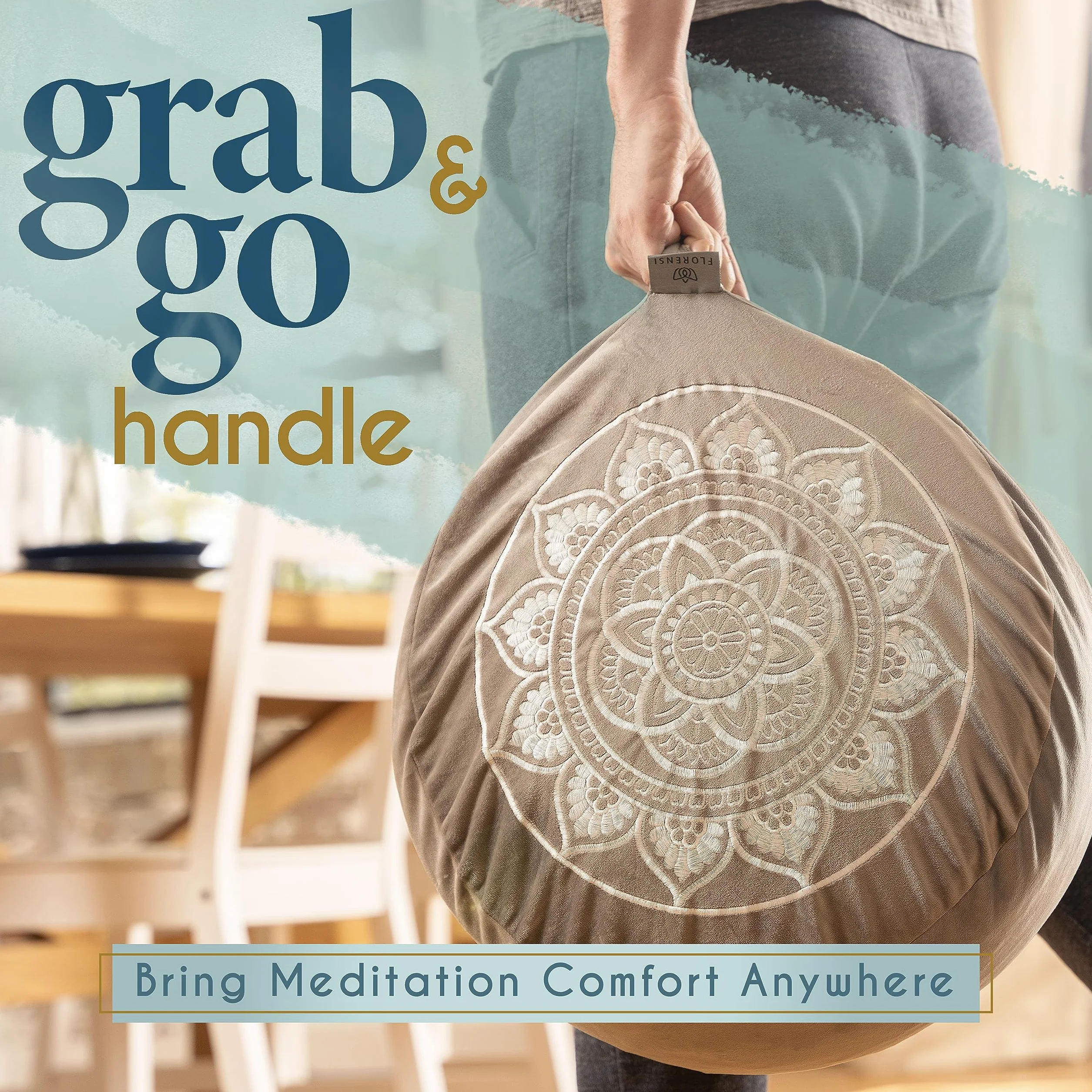 Cojín de meditación Suelo Trigo sarraceno Funda Terciopelo Grande Yoga
