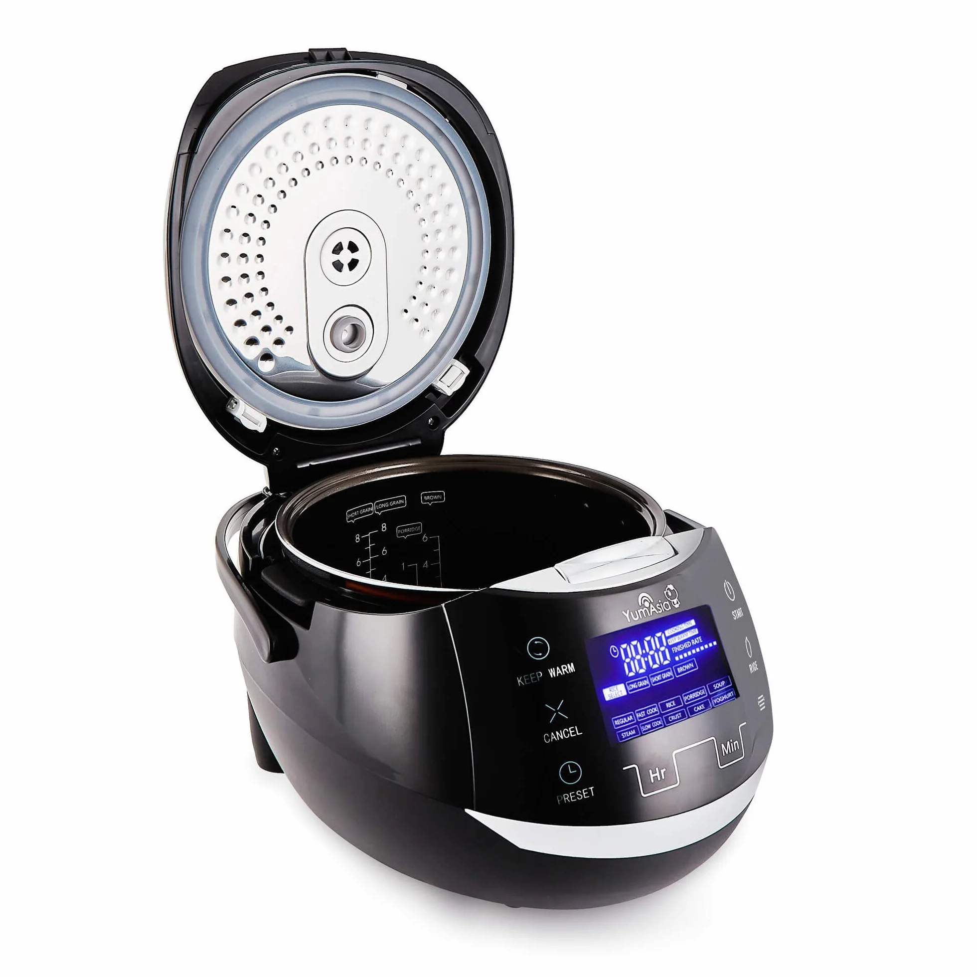 Yum Asia Sakura Olla arrocera con cuenco de cerámica y lógica difusa avanzada (8 tazas, 1,5 litros) 6 funciones de cocción de arroz, 6 funciones de multicocina, pantalla LED Motouch, 220-240V EU