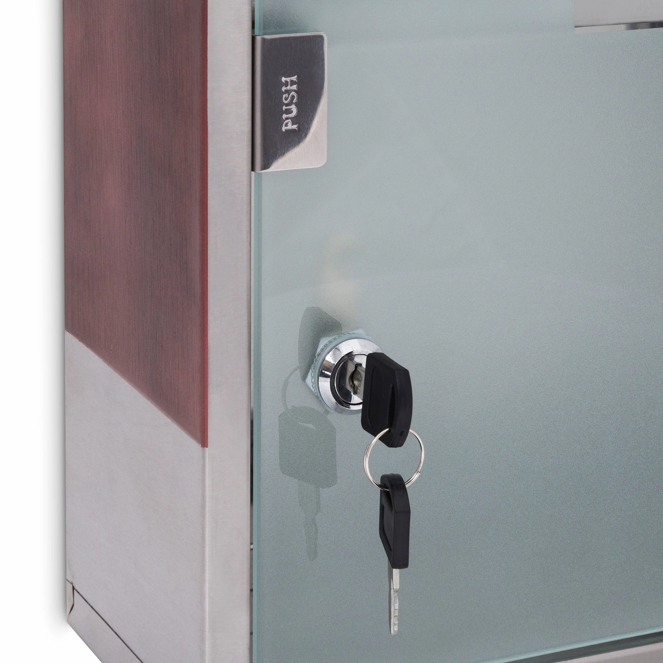 Relaxdays Botiquín Acero Inoxidable 45x30x12cm 3 Compartimentos Puerta con Llave Plateado Marrón