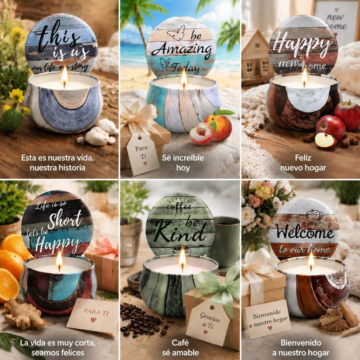 Velas Perfumadas para Mujer Navidad Regalar Amigo Madre Juego de Vela Aromáticas Relajantes de Soja Naturales Decorativas Set Regalo Cumpleaños Compañera Regalos Boda para Invitados
