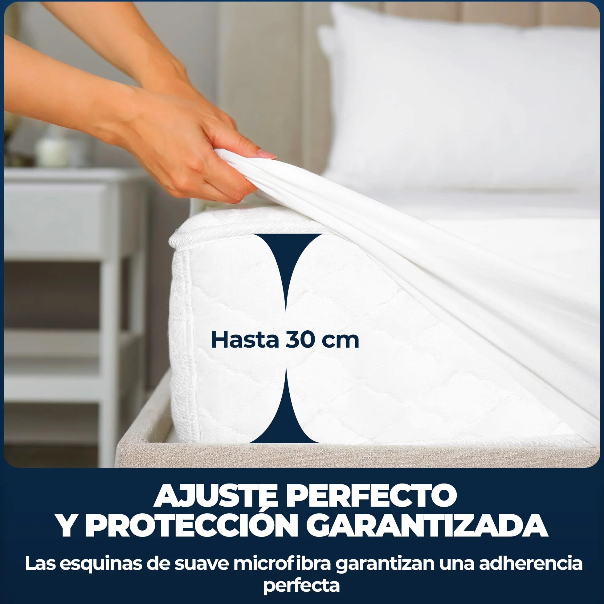 Protector Colchón Impermeable 60x120 cm Algodón Hipoalergénico Antiácaros Antibacteriano