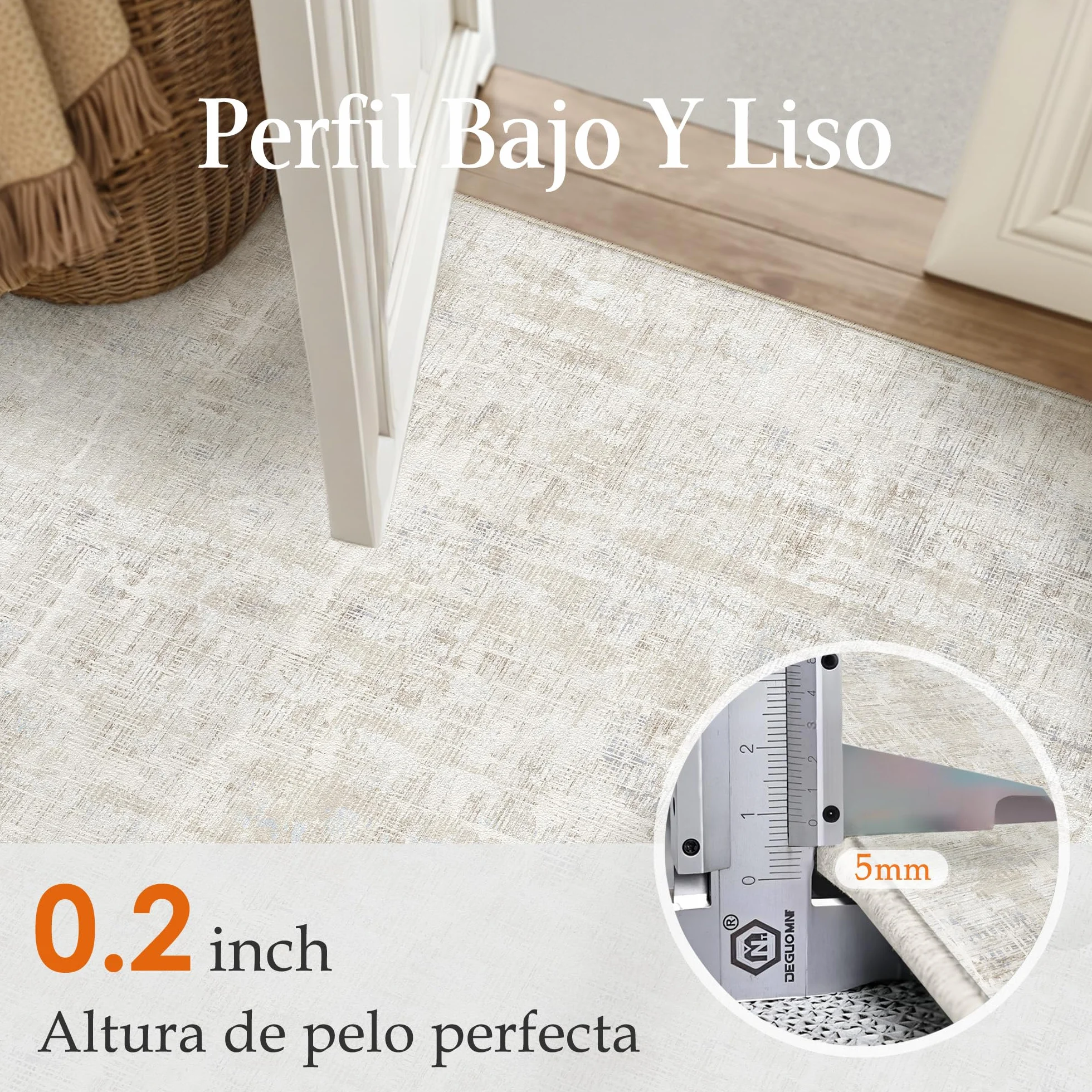 PureCozy Beige Alfombra Salon 200x300cm Habitacion Grandes Alfombras Moderna Antideslizante Lavable Lavadora Abstractas Carpete Dormitorio Sala Comedor Pie Cama Pelo Corto Carpet