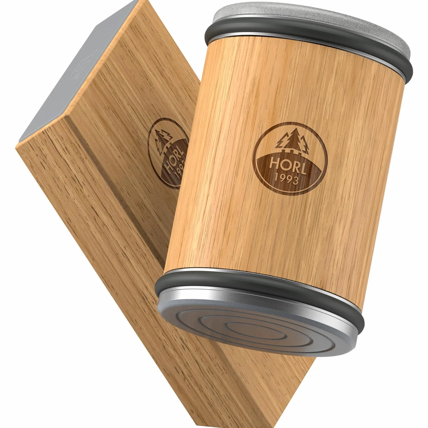 Rodillo afilador HORL2 roble - Afilador para cuchillos de cocina y para un filo extremo - rodillo afilador para cuchillos con soporte magnético con ángulos de 15 y 20 grados