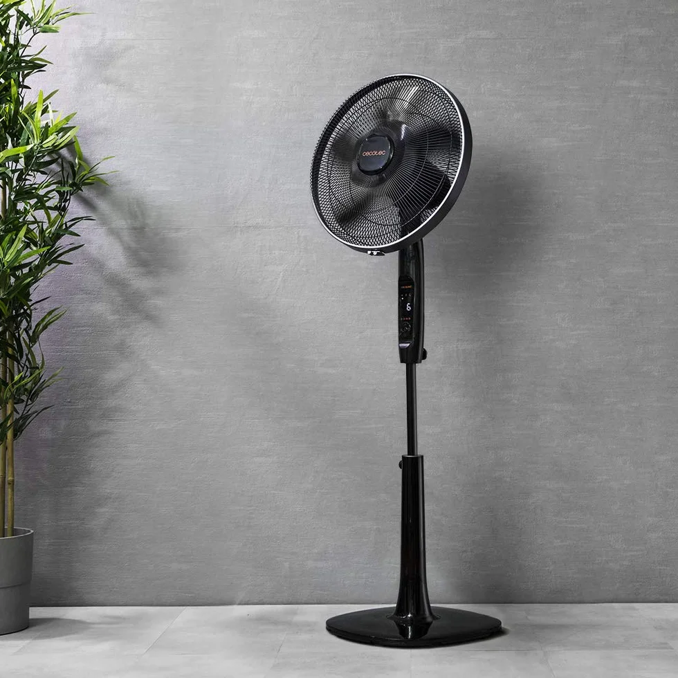 Cecotec Ventilador de Pie 60W 10 Aspas 6 Velocidades Motor Cobre Altura Ajustable 115-135cm Negro