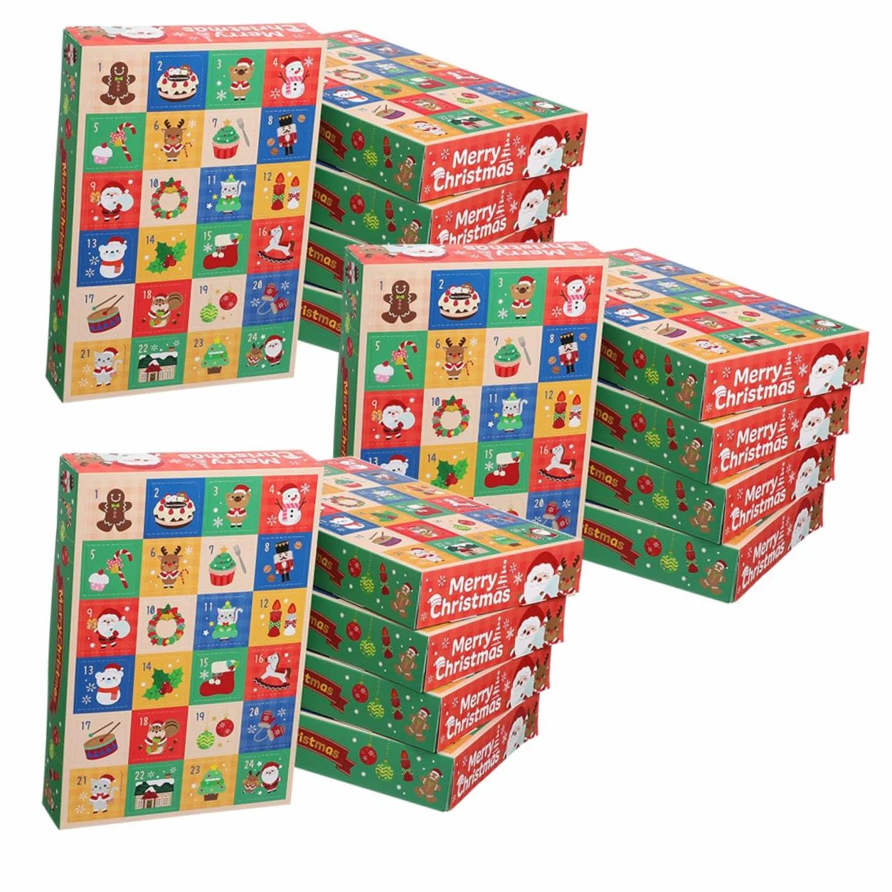 Parliky 15 Piezas Calendario Adviento Navidad Días Cajas Vacías Pequeñas para Dulces Chocolates DIY Regalos Fiesta Hogar Decoración Vintage