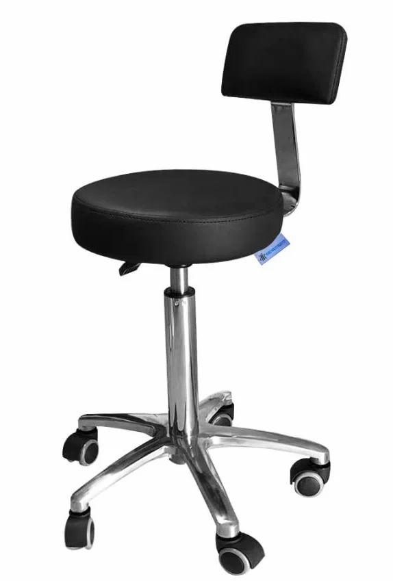 Silla Ergonómica Giratoria Oficina Negro Tapizado PU Antimanchas Respaldo Altura Ajustable 50-67 cm Base Cromada 5 Ruedas