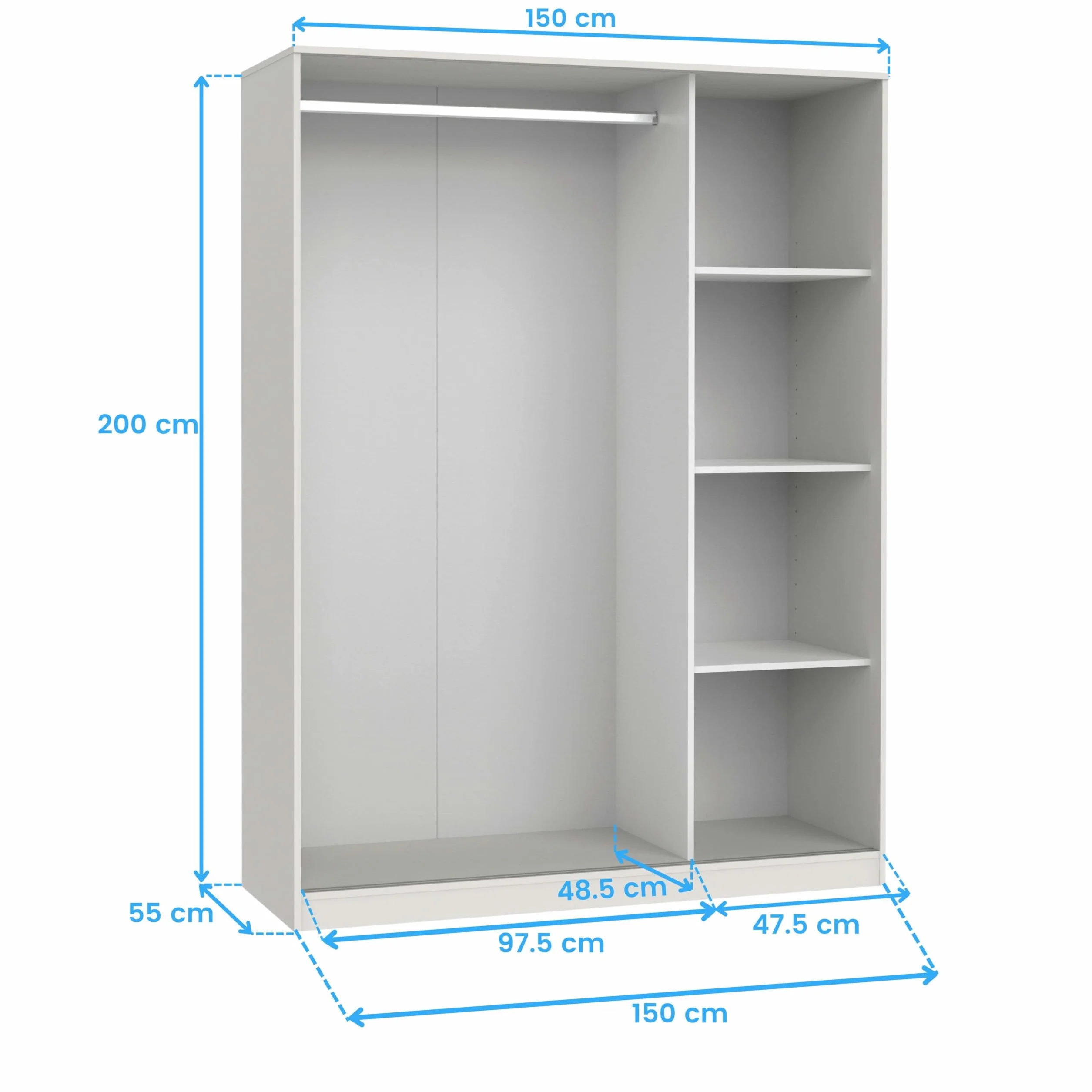 Miroytengo Pack Muebles Dormitorio Juvenil Tibet Estilo Contemporáneo en Color Blanco Mate (Cama 105x190 cm + Armario + Cómoda)