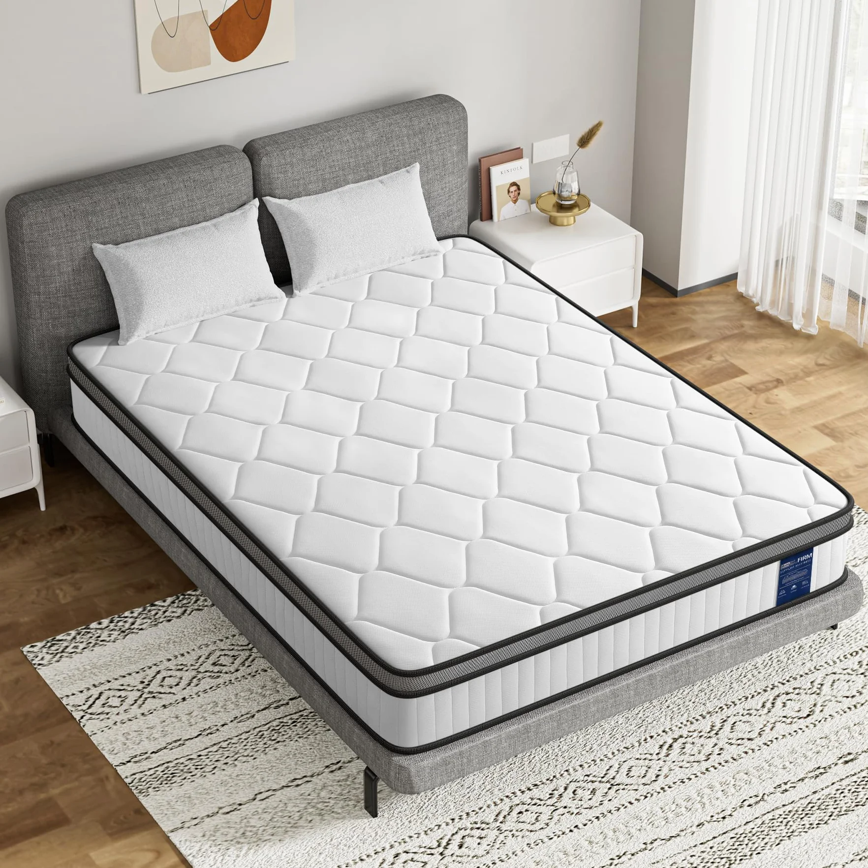 BedStory Colchón Híbrido 135x190 cm para Dos Personas, Muelles Ensacados, Altura 31 cm, Ergonomico + Alta Transpirabilidad