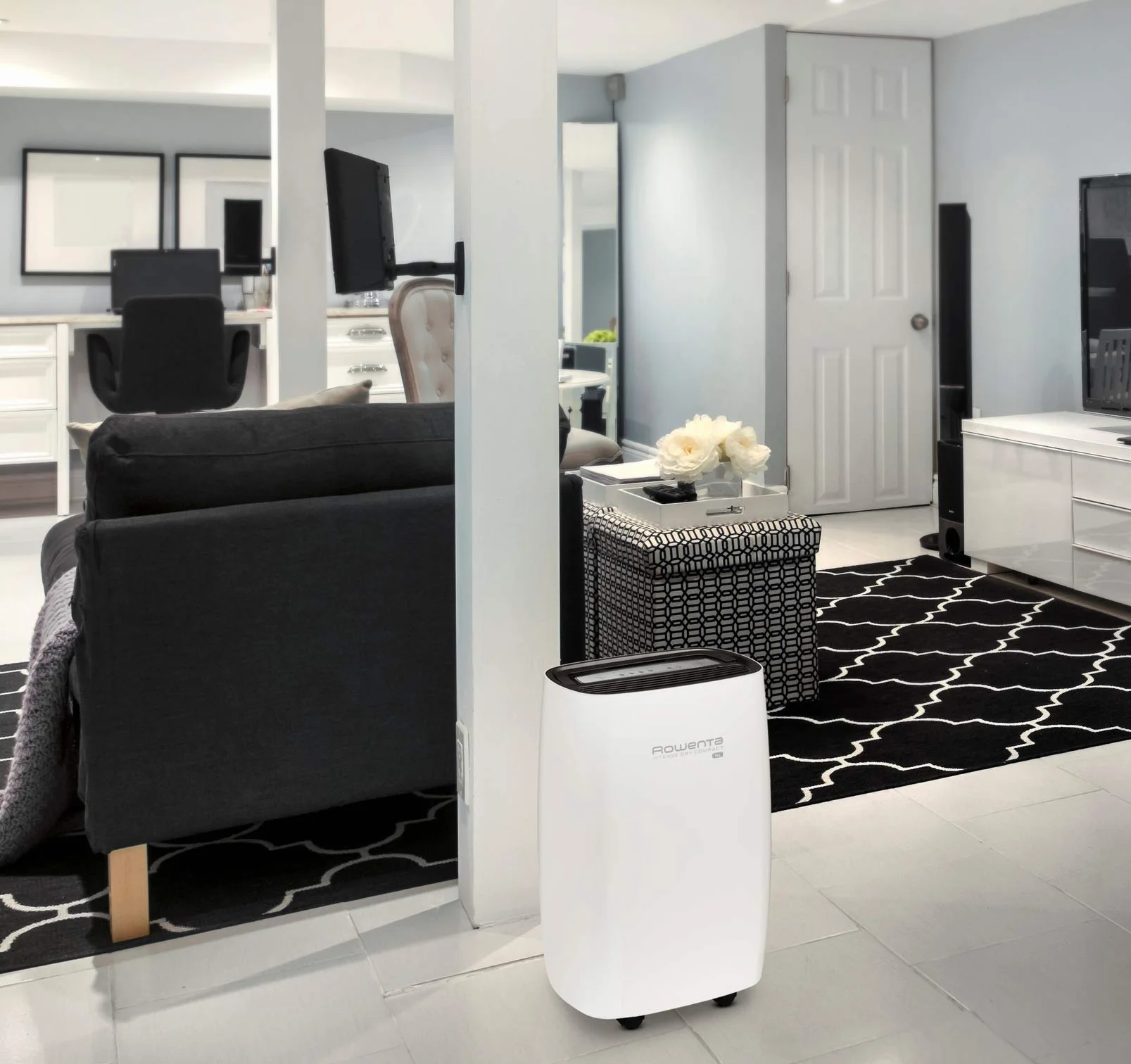 Rowenta Intense Dry Compact DH4236 deshumidificador de 16 L, con modo automático de deshumidificación con 3 programas, función Linen Dry, filtro, compacto, silencioso (Reacondicionado)
