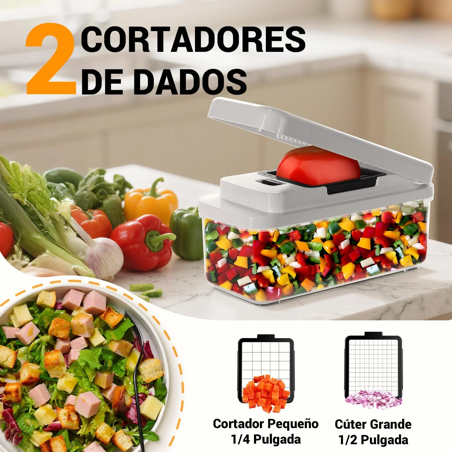 12 En 1 Cortador de Verdura, Mandolina de Cocina Profesional, Picador de Verduras con 7 Cuchillas Afiladas Intercambiables, Cortador verduras para Cebollas, Pepinos, Patatas y Zanahorias